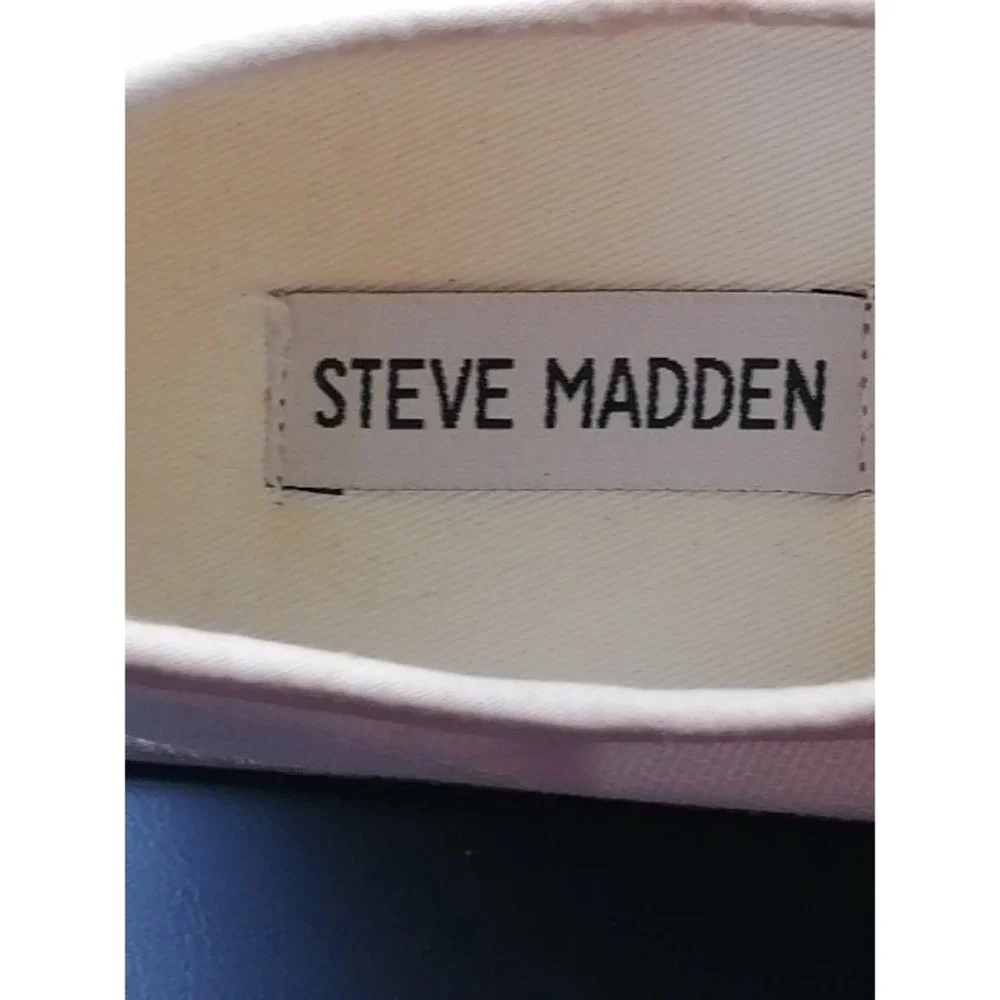 Steve Madden Sneaker Womens Elore White 8.5 Platform Walking Shoes Comfort